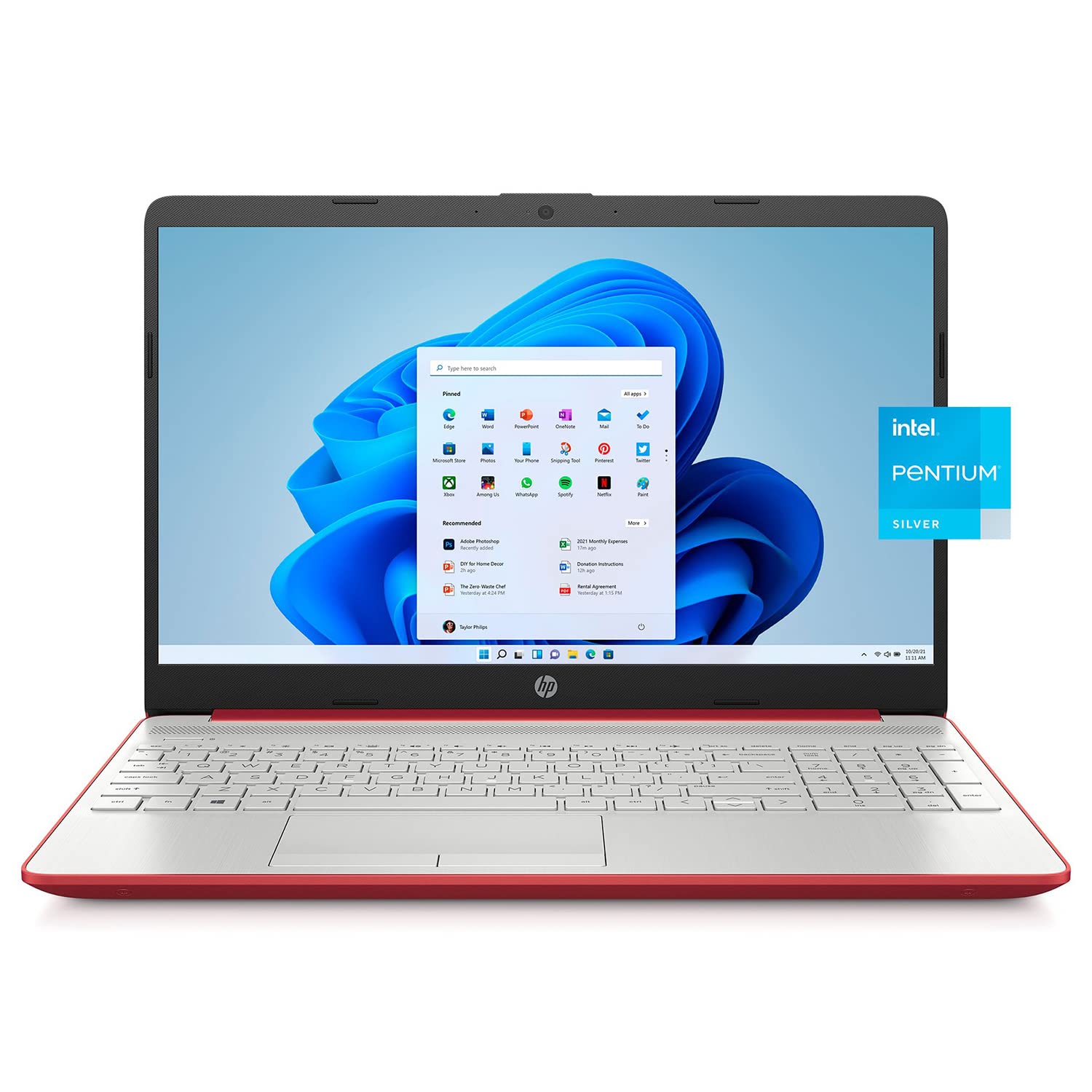 HP 2022 Newest Pavilion 15.6" HD Laptop, Intel Quad-core Pentium Processor, 16GB RAM, 256GB SSD, 11 Hr Battry Life, Intel UHD Graphics, HD Webcam, Bluetooth, HDMI, USB Type-C, Scarlet Red, Win 10