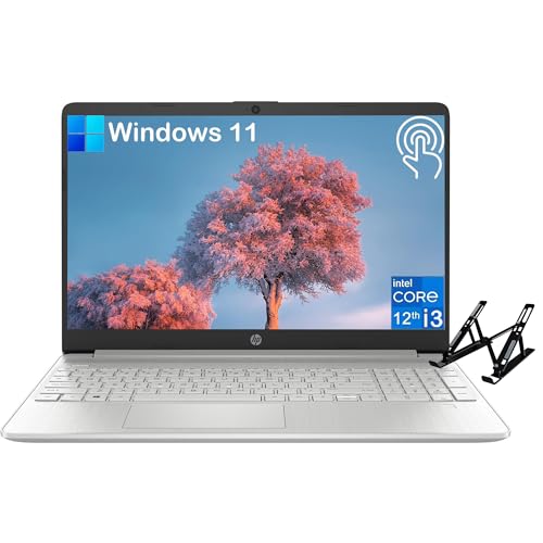 HP Newest 15.6" Touchscreen Laptop, Intel 6-Core i3-1215U Processor, 8GB RAM, 512GB SSD, Intel UHD Graphics, WiFi, Fast Charge, HDMI, Thin & Portable, Long Battery Life, Windows 11 Home