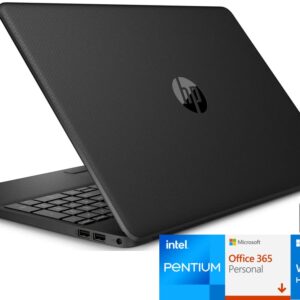 HP Pavilion 15.6" HD Laptop Computer, Intel Pentium Processor, 8GB RAM, 128GB SSD, Webcam, USB-C, HDMI, Ethernet RJ-45, WiFi, Includes 1-Year Microsoft 365, Windows 11 S, Black, TiTac Card