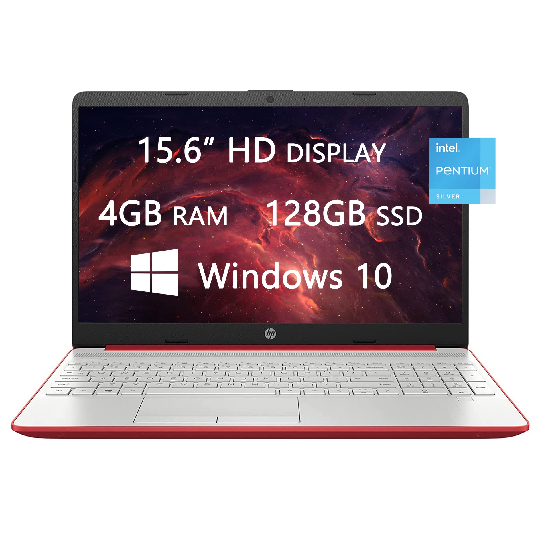 HP 2022 Newest Laptops, 15.6 inch HD Computer, Intel Pentium Silver N5030, 4GB RAM, 128GB SSD, 1-Year Office 365, Ethernet, Webcam, Wi-Fi, Bluetooth, Fast Charge, Windows 10, LIONEYE HDMI Cable