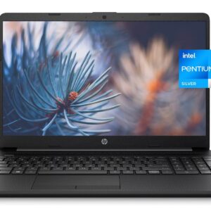 HP 2023 15.6" HD Laptop, Thin and Light, Intel Pentium Silver N5030(4 Cores, Up to 3.1GHz), 4GB RAM, 128GB SSD, Fullsize Keyboard, Webcam, USB-A&C, WiFi 5, Win 11, w/GM Accessories