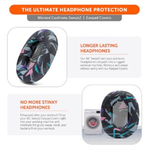 WC SweatZ XM5 - Protective Headphone Ear Covers for Sony WH1000XM5 by WC | Only Compatible with Sony XM5 Over Ear Headphones | Sweatproof & Easily Washable | 90's Black