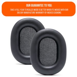 WC Wicked Cushions Extra Thick Earpads for Sony XM5 - Soft PU Leather Cushions, Luxurious Noise Isolating Memory Foam, Added Thickness | Black