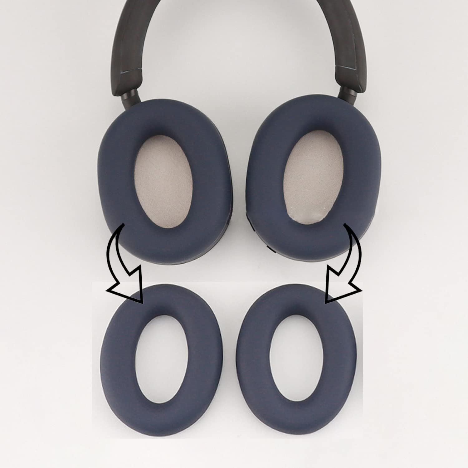 Adhiper Silicone Ear Pads Cover Protector for Sony WH-1000XM5 Headphone Cushions,Sweat-Proof and Washable Ear Cushions Cover for Sony WH-1000XM5(WH1000XM5) (Dark Blue)