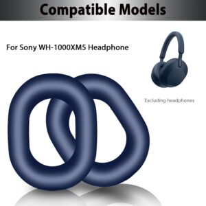 Adhiper Silicone Ear Pads Cover Protector for Sony WH-1000XM5 Headphone Cushions,Sweat-Proof and Washable Ear Cushions Cover for Sony WH-1000XM5(WH1000XM5) (Dark Blue)