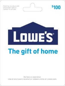 lowe's $100 gift card