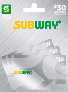 subway gift cards, multipack of 3