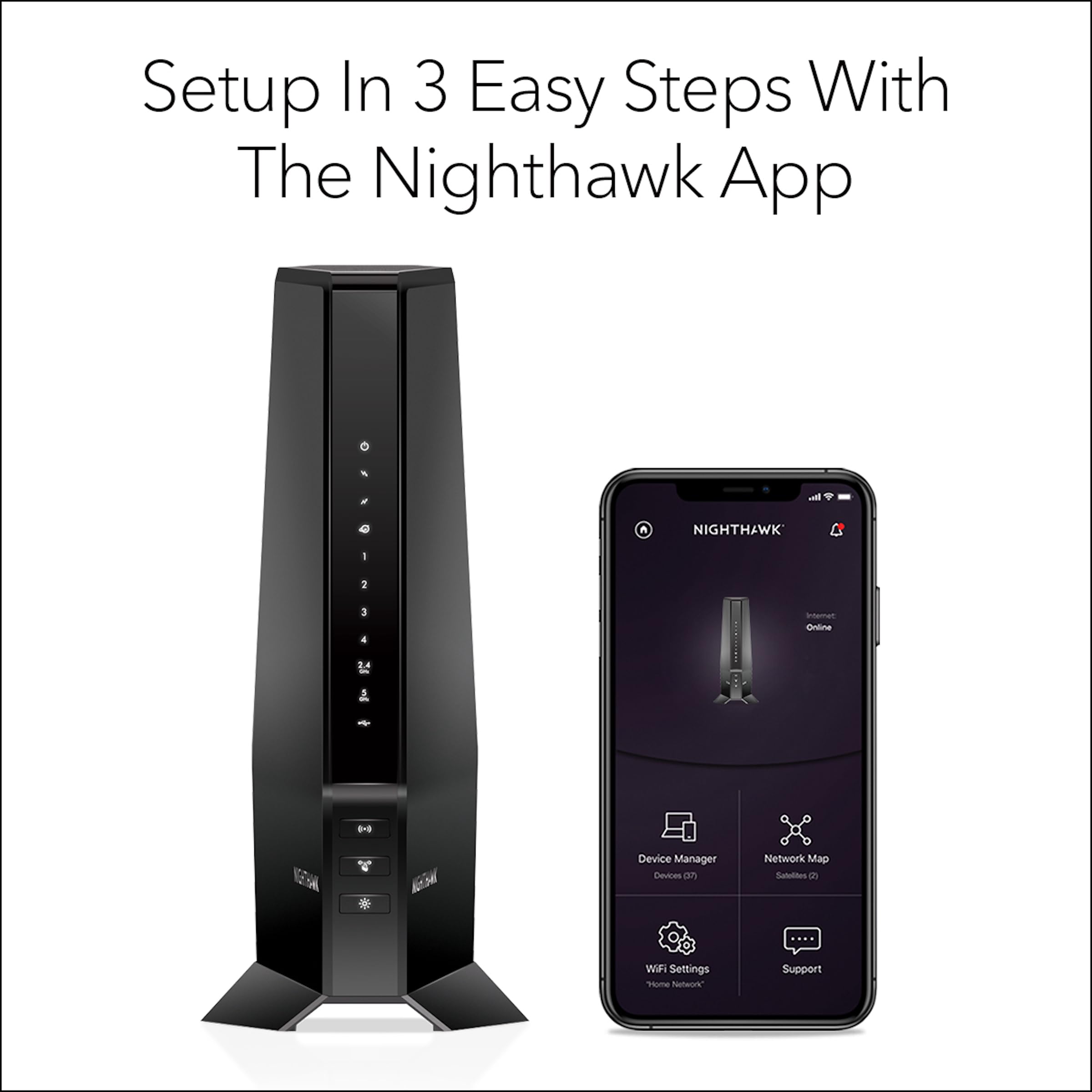 NETGEAR Nighthawk Cable Modem + WiFi 6 Router Combo with 90-day Armor Subscription (CAX30S) - Compatible with Major Cable Providers incl. Xfinity, Spectrum, Cox - AX2700 (Up to 2.7Gbps) - DOCSIS 3.1