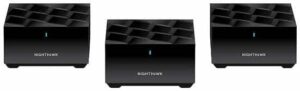 netgear mk73-100nar nighthawk dual-band ax3000 3-pack 3gbps wifi 6 mesh system router and 2 satellites (renewed)