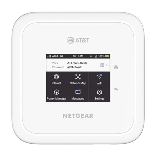 NETGEAR Nighthawk M6 5G WiFi 6 Mobile Hotspot Router (MR6110) – Blazing Fast Wireless Hotspot Router, Unlocked, Certified with AT&T and T-Mobile - White (Renewed)