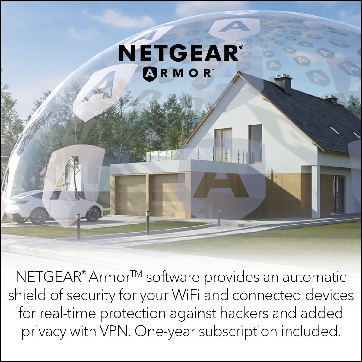 NETGEAR Nighthawk Tri-Band Whole Home Mesh WiFi 6 System (MK73S) – Router + 2 Satellite Extenders - 3Gbps Speed - Coverage up to 4,500 sq. ft., 25 Devices - Includes 1-Year Armor – AX3000 802.11ax