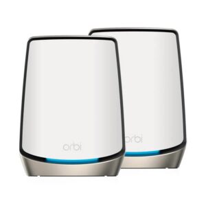 netgear orbi tri-band wifi 6 mesh system (rbk862s) – router with 1 satellite extender, coverage up to 5,400 sq. ft., 100 devices, 10 gig internet port, armor subscription, ax6000 (up to 6gbps)