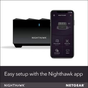 NETGEAR Nighthawk Advanced Whole Home Mesh WiFi 6 System (MK63S) with Free Armor Security – AX1800 Router with 2 Satellite Extenders, Coverage up to 4,500 sq. ft. and 25+ Devices (Renewed)