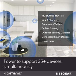 NETGEAR Nighthawk Advanced Whole Home Mesh WiFi 6 System (MK63S) with Free Armor Security – AX1800 Router with 2 Satellite Extenders, Coverage up to 4,500 sq. ft. and 25+ Devices (Renewed)