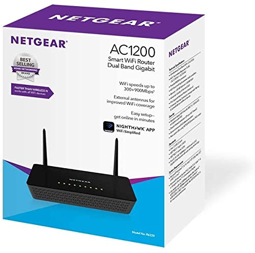 NETGEAR AC1200 Smart Wi-Fi Router with External Antennas (R6220 - 100INS)