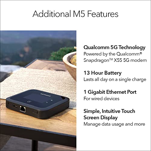 NETGEAR Nighthawk M5 5G Hotspot with WiFi 6 (MR5200) Ultrafast Router | Works Best with AT&T and T-Mobile | Connects Up to 32 Devices | Secure Wireless Network Anywhere