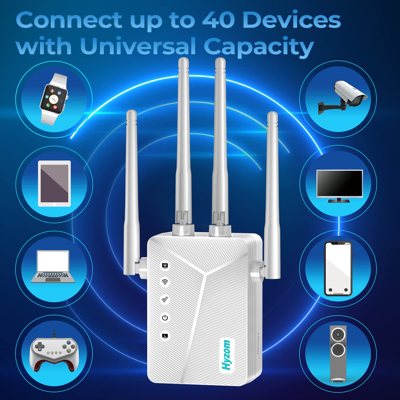 WiFi Extender Signal Booster WiFi Repeater for Home with Ethernet Port