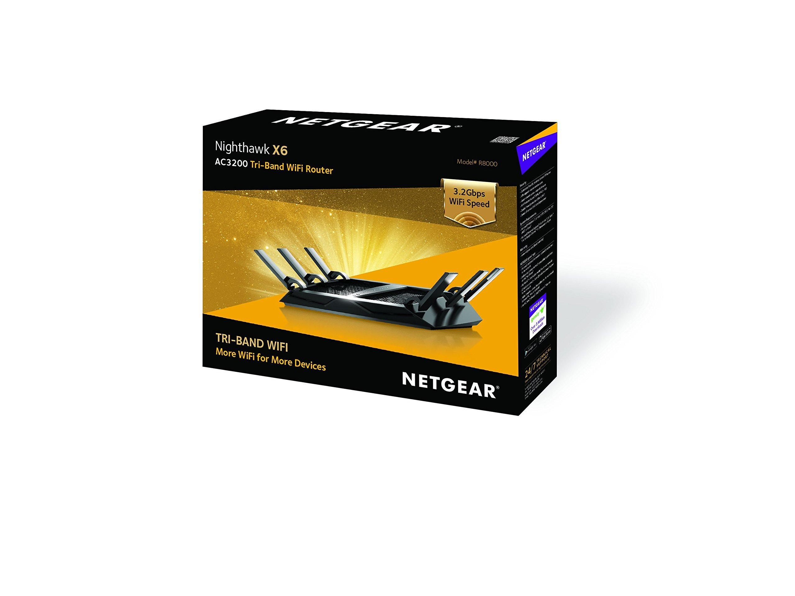 NetGear Netgear R8000-100Uks R8000 Nighthawk X6 - Ac3200 Tri-Band WiFi Wireless Gigabit Cable Router (Renewed)