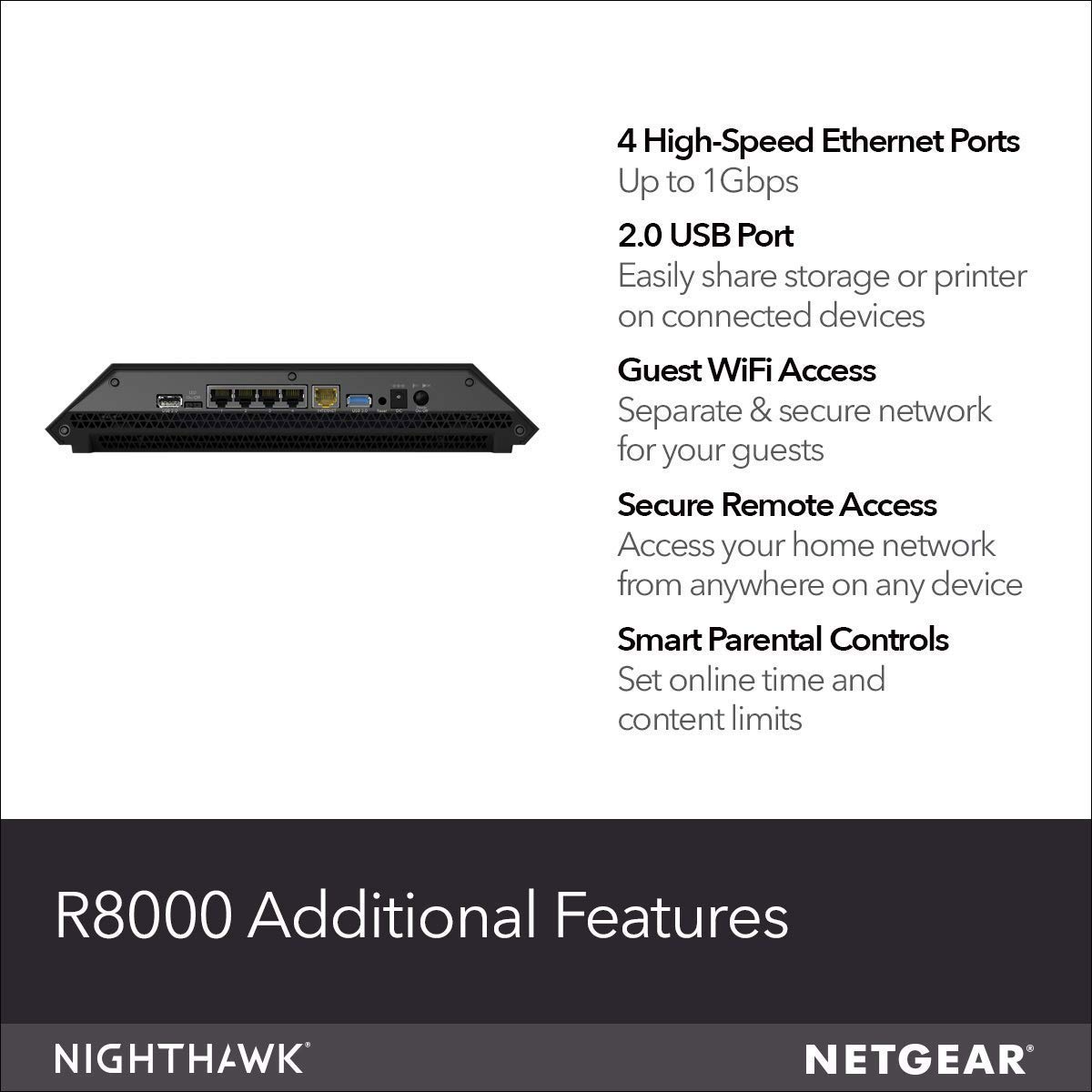 NetGear Netgear R8000-100Uks R8000 Nighthawk X6 - Ac3200 Tri-Band WiFi Wireless Gigabit Cable Router (Renewed)