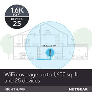 NETGEAR Cable Modem WiFi Router Combo C6300 | Compatible with Providers Xfinity by Comcast, Spectrum, Cox | Plans Up to 400Mbps | AC1750 WiFi Speed | DOCSIS 3.0.