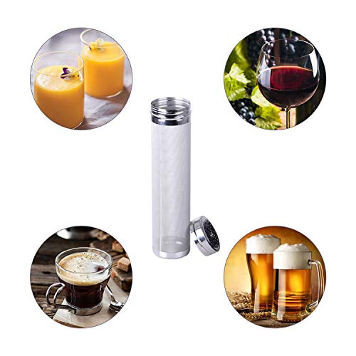 Beer Brewing Dry Hopper Filter, Supkiir Stainless Steel Hop Strainer 300 Micron mesh with Nylon Bristles for Home Beer Brewing, Homemade Brew, Home Coffee