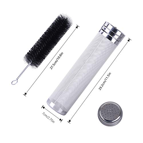 Beer Brewing Dry Hopper Filter, Supkiir Stainless Steel Hop Strainer 300 Micron mesh with Nylon Bristles for Home Beer Brewing, Homemade Brew, Home Coffee