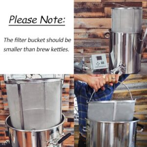 psler 13.8×13.8 inch (35×35cm) Wine Beer Dry Hops Filter Brewing Hopper Strainer 300 Micron Mesh Barrel Brewing Grain Basket Strainer for Homebrew Hops Wine Beer Tea Kettle Brew Filter