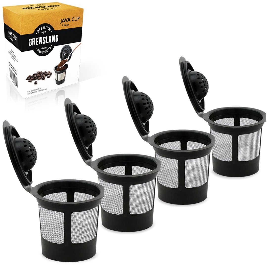 Reusable K-cup Filter for Keurig K-Select, K-Elite, K-Classic, K-Latte, K-Compact, B40, B41, B45, B50, B55, B60, B65, B66, B70, B71, B75, B76, B77, B79-4 Pack by Brewslang