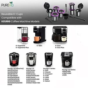 4 Reusable K Cups for Keurig Supreme, K Supreme Plus, K Slim, Keurig Classic by PureHQ - Refillable Kcup for Keurig Supreme Coffee Maker - MultiStream Coffee Pods Filter