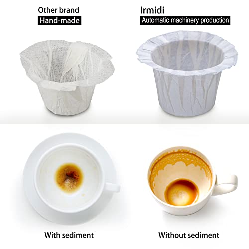 Irmidi K Cup Filters,300 Count Disposable Coffee Paper Filters Compatible with Keurig Brewers Single Serve 1.0 and 2.0, Use with Reusable K Cup Coffee Pods