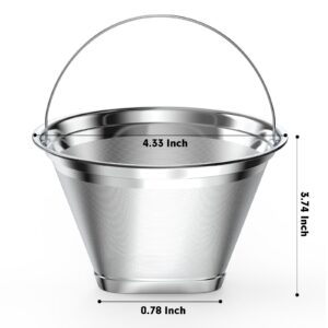 Stainless Steel Reusable Coffee Filter Compatible with Ninja Coffee Maker, 4 Cone Coffee Filters Coffee Basket, Permanent Coffee filters fit for Ninja CFP201 CFP300