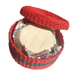 Green Breeze Imports Red Handmade Abaca Tortilla Basket