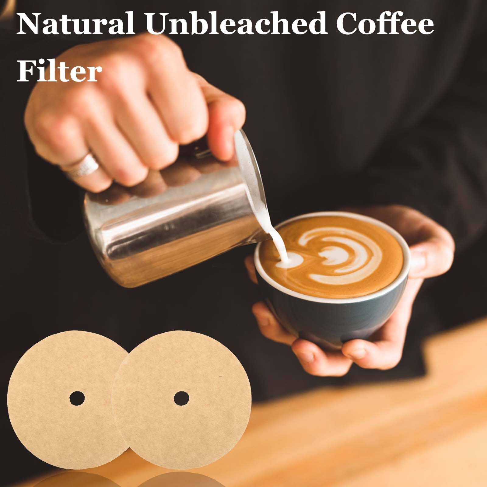 200 Count Percolator Coffee Filters, 3.75 Inch Natural Unbleached Disposable Coffee Filter Disc Coffee Filters for Camping Coffee Pot Home Office Use