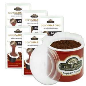 Fill 'n Brew Individual Disposable Coffee Pod Cups, Use with Keurig K-Cup Coffee Makers, 144-Count Fillable Cups, Filters & Lids