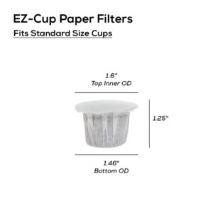 Perfect Pod EZ-Cup Paper Coffee Filters with Patented Lid for Single-Serve Coffee Brewers and Coffee Pods, Compatible with Keurig, 9-Pack (450 Filters)