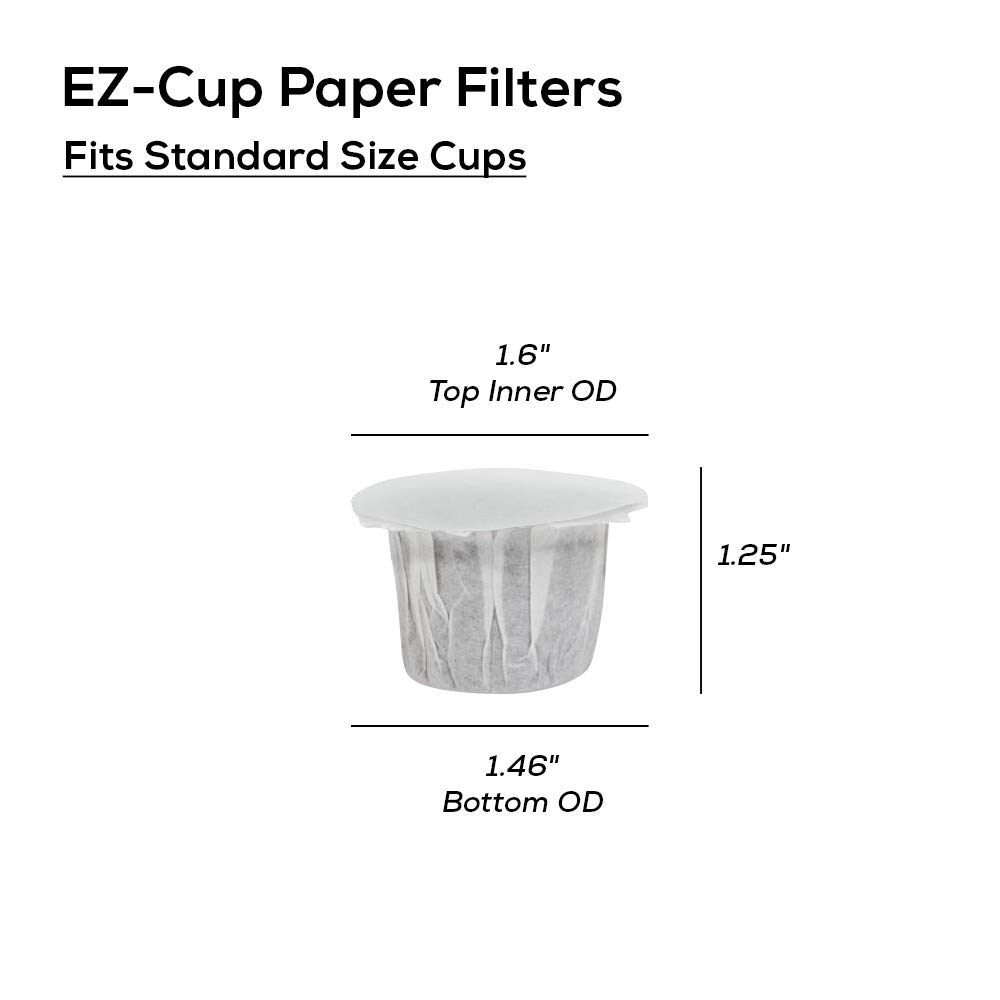 Perfect Pod EZ-Cup Paper Coffee Filters with Patented Lid for Single-Serve Coffee Brewers and Coffee Pods, Compatible with Keurig, 9-Pack (450 Filters)