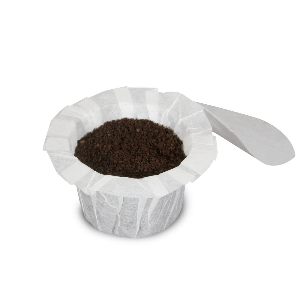 Perfect Pod EZ-Cup Paper Coffee Filters with Patented Lid for Single-Serve Coffee Brewers and Coffee Pods, Compatible with Keurig, 9-Pack (450 Filters)