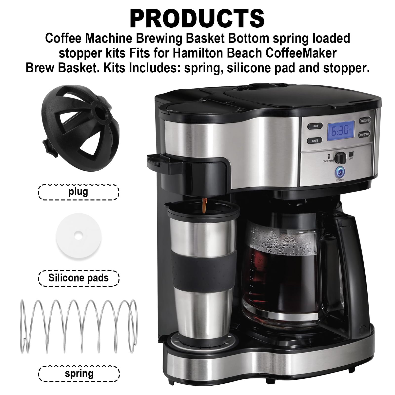 Coffee Brewing Basket Bottom spring loaded stopper kits for Hamilton Beach 990117900 990237500,Fits for Mr. Coffee Black and Decker majority coffee makers Brew Basket