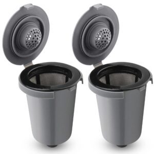 fotric reusable filter cup for cuisinart, compatible with cuisinart #ss-rfc homebarista reusable filter cup, gray (2 pack)