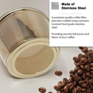 GOLDTONE Stainless Steel Coffee Filter - 8-12 Cup Basket Reusable Metal Filter for Mr. Coffee and Black and Decker Machines - Includes Scoop and Brush