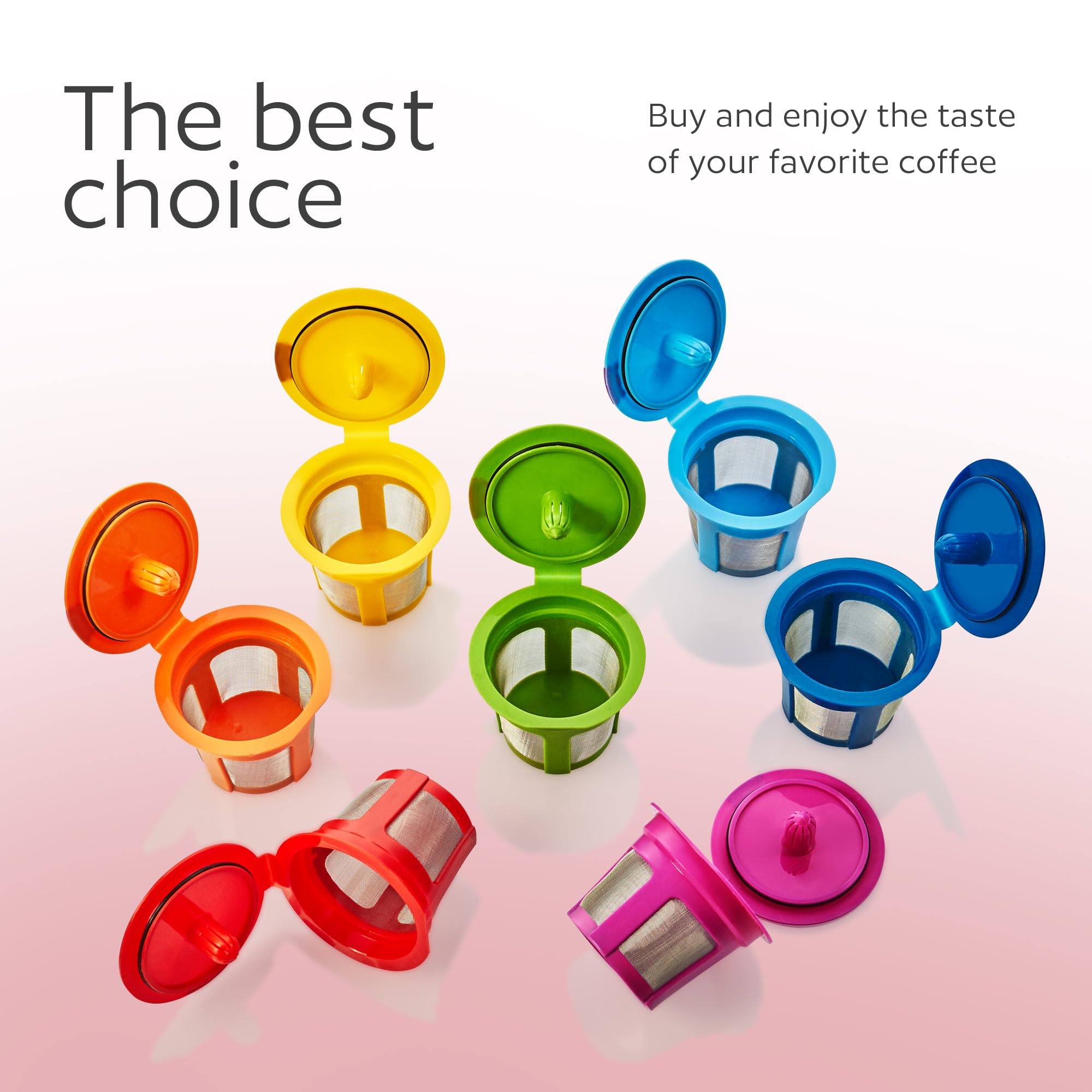 7 Reusable K Cups for Keurig - Universal Fit 1.0 & 2.0 Keurig Coffee Makers - 7 Colors Refillable Kcups Coffee Filters for all Keurig Brewers Family