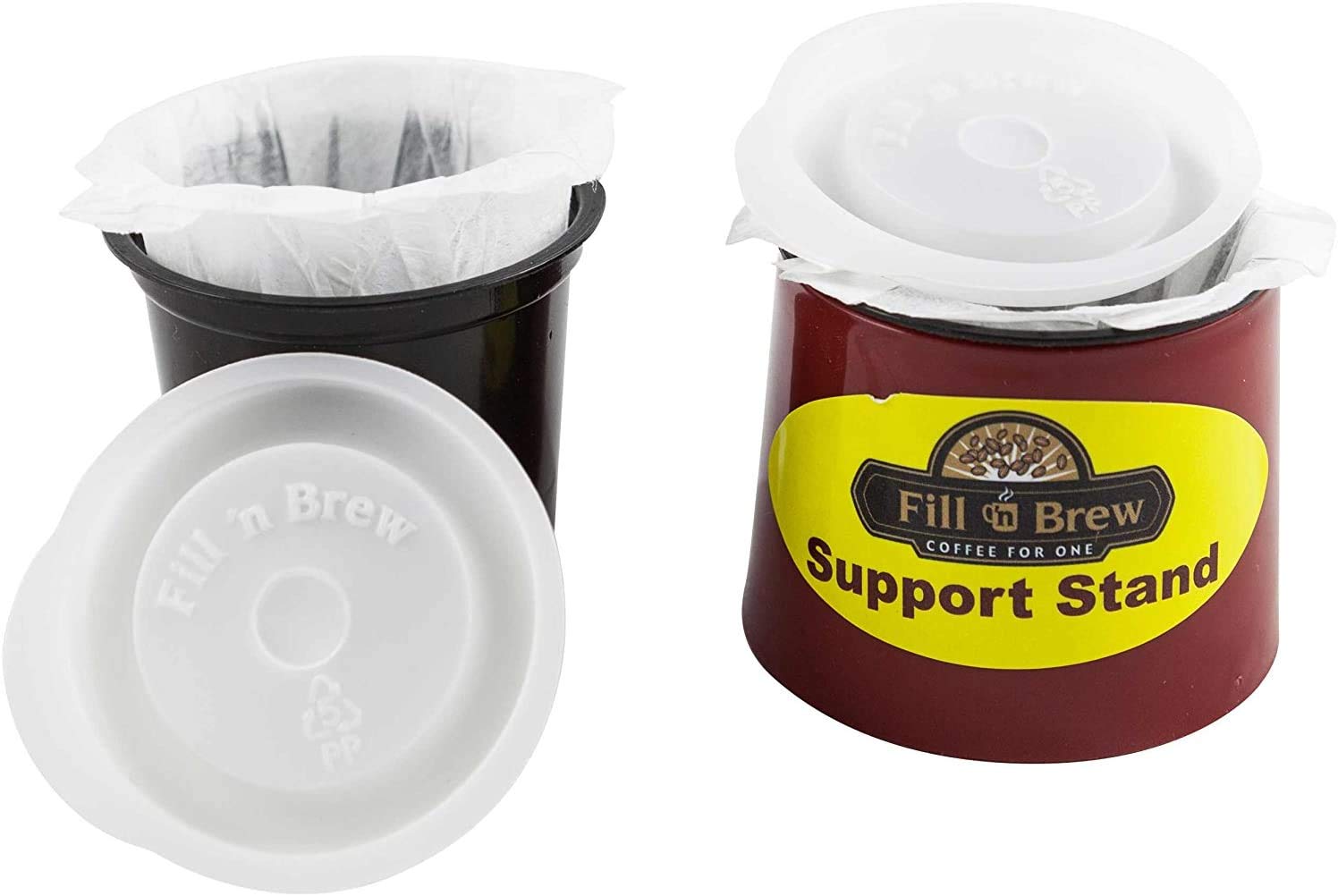 Fill 'n Brew Individual Disposable Coffee Pods for use with Coffee Makers: 24 fillable coffee pods, filters & lids