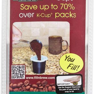 Fill 'n Brew Individual Disposable Coffee Pods for use with Coffee Makers: 24 fillable coffee pods, filters & lids