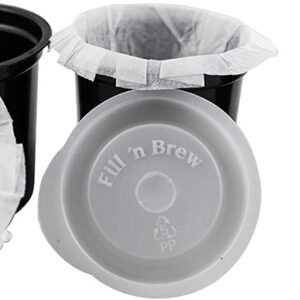 Fill 'n Brew Individual Disposable Coffee Pods for use with Coffee Makers: 24 fillable coffee pods, filters & lids