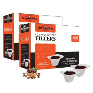 Brew Addicts 600 Paper Coffee Single-Use Filters for Keurig 1.0 & 2.0.