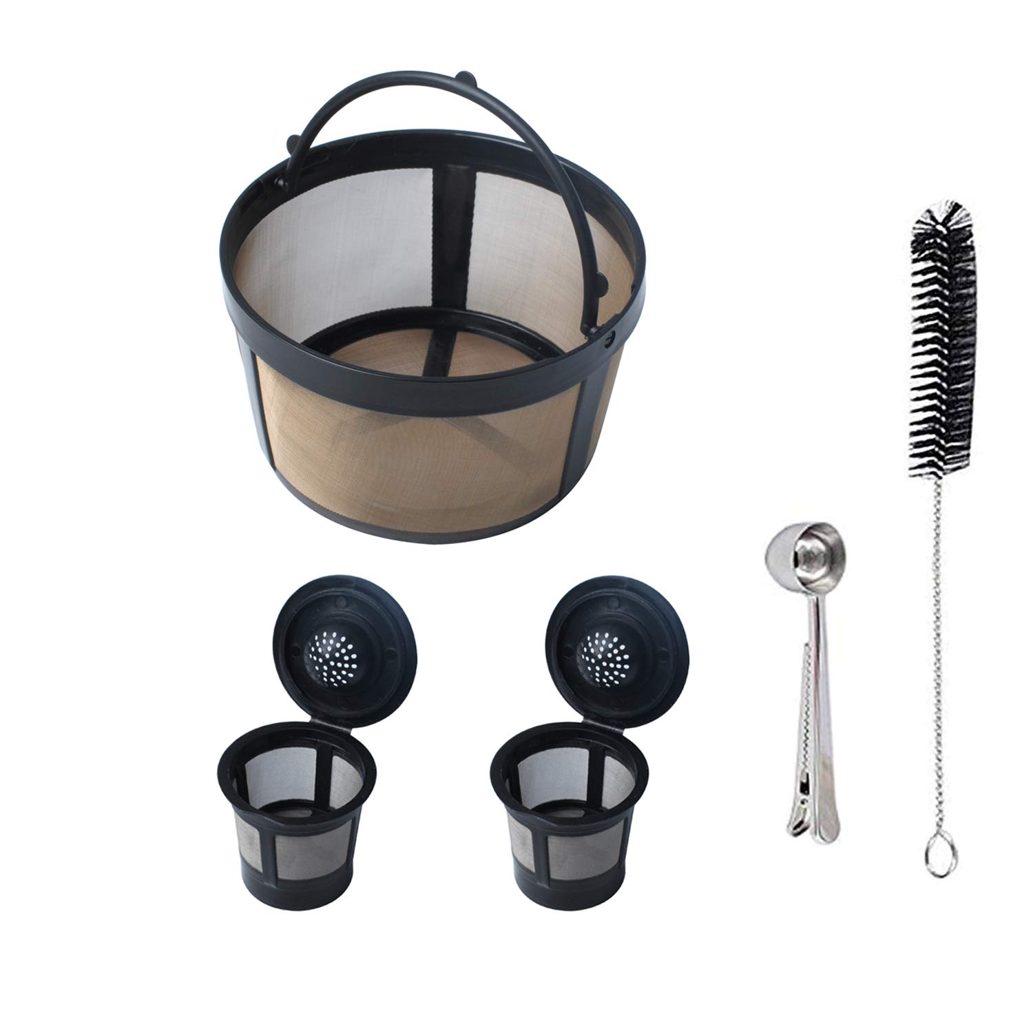 𝟮𝟬𝟮𝟯 𝙐𝙥𝙜𝙧𝙖𝙙𝙚𝙙 𝙍𝙚𝙪𝙨𝙖𝙗𝙡𝙚 Mesh Ground Coffee Filter Basket Compatible with K-Duo Essentials and for K-Duo Brewers Machine, Coffee Cup Pod for K Cup and Cleaning Brush