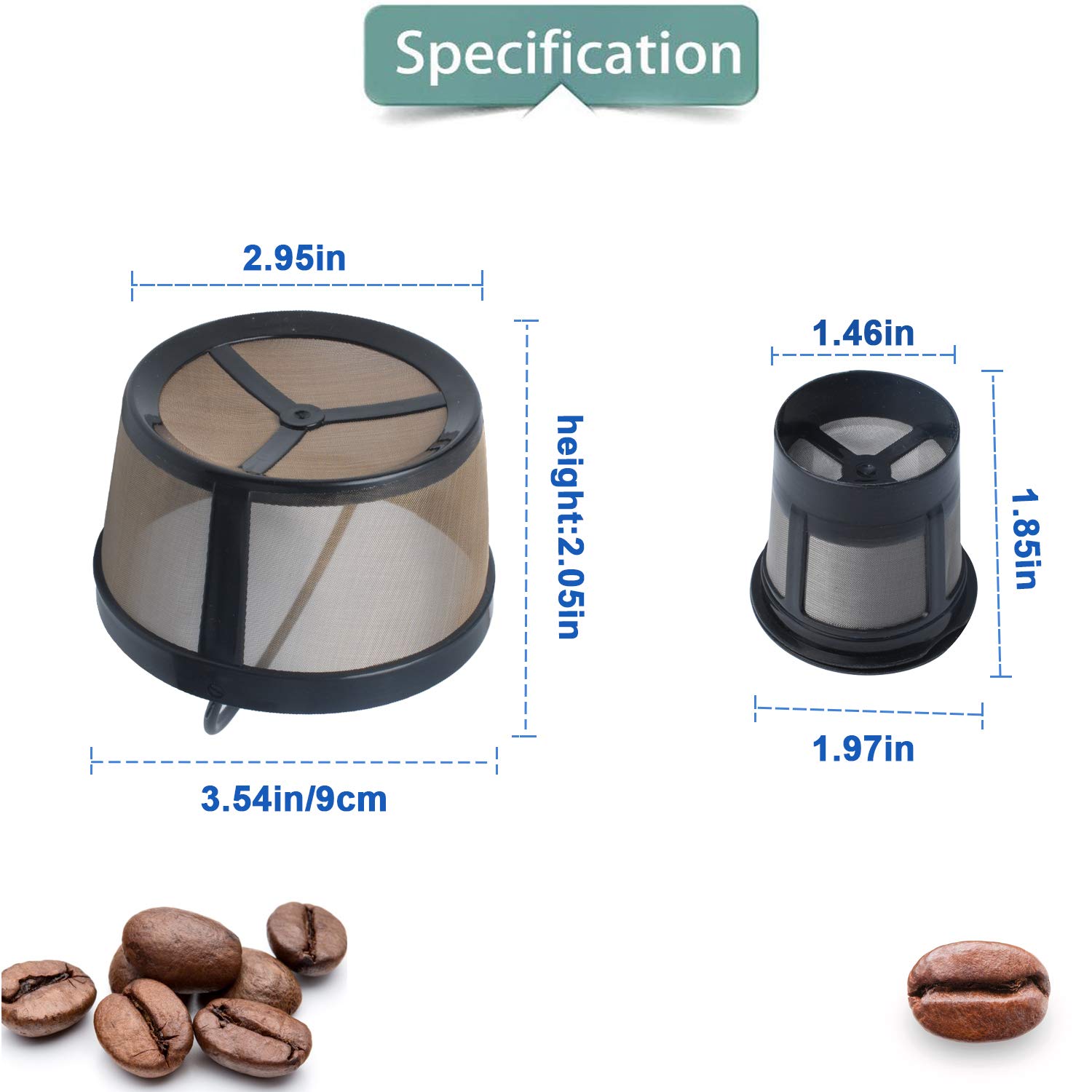 𝟮𝟬𝟮𝟯 𝙐𝙥𝙜𝙧𝙖𝙙𝙚𝙙 𝙍𝙚𝙪𝙨𝙖𝙗𝙡𝙚 Mesh Ground Coffee Filter Basket Compatible with K-Duo Essentials and for K-Duo Brewers Machine, Coffee Cup Pod for K Cup and Cleaning Brush