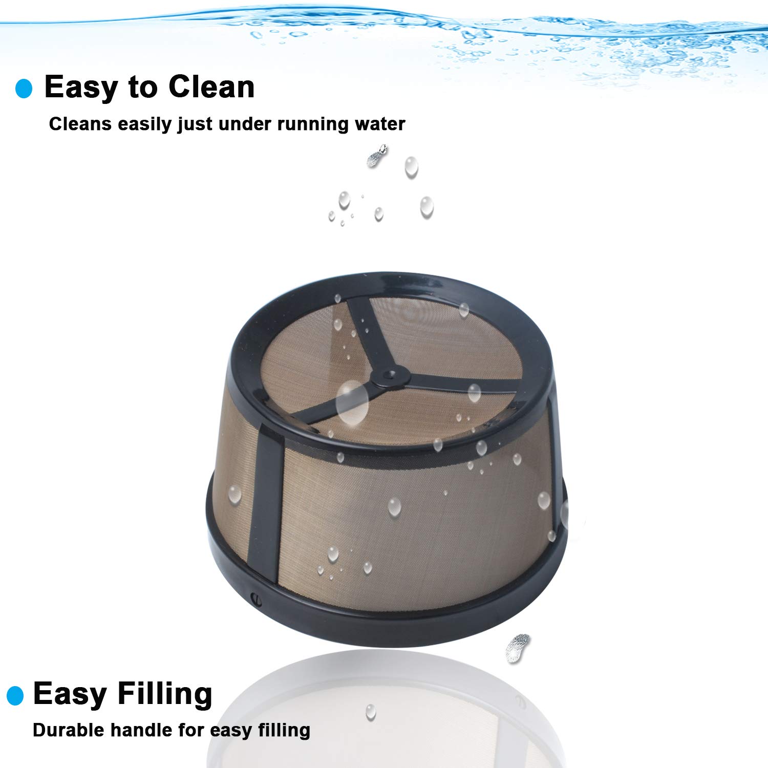 𝟮𝟬𝟮𝟯 𝙐𝙥𝙜𝙧𝙖𝙙𝙚𝙙 𝙍𝙚𝙪𝙨𝙖𝙗𝙡𝙚 Mesh Ground Coffee Filter Basket Compatible with K-Duo Essentials and for K-Duo Brewers Machine, Coffee Cup Pod for K Cup and Cleaning Brush