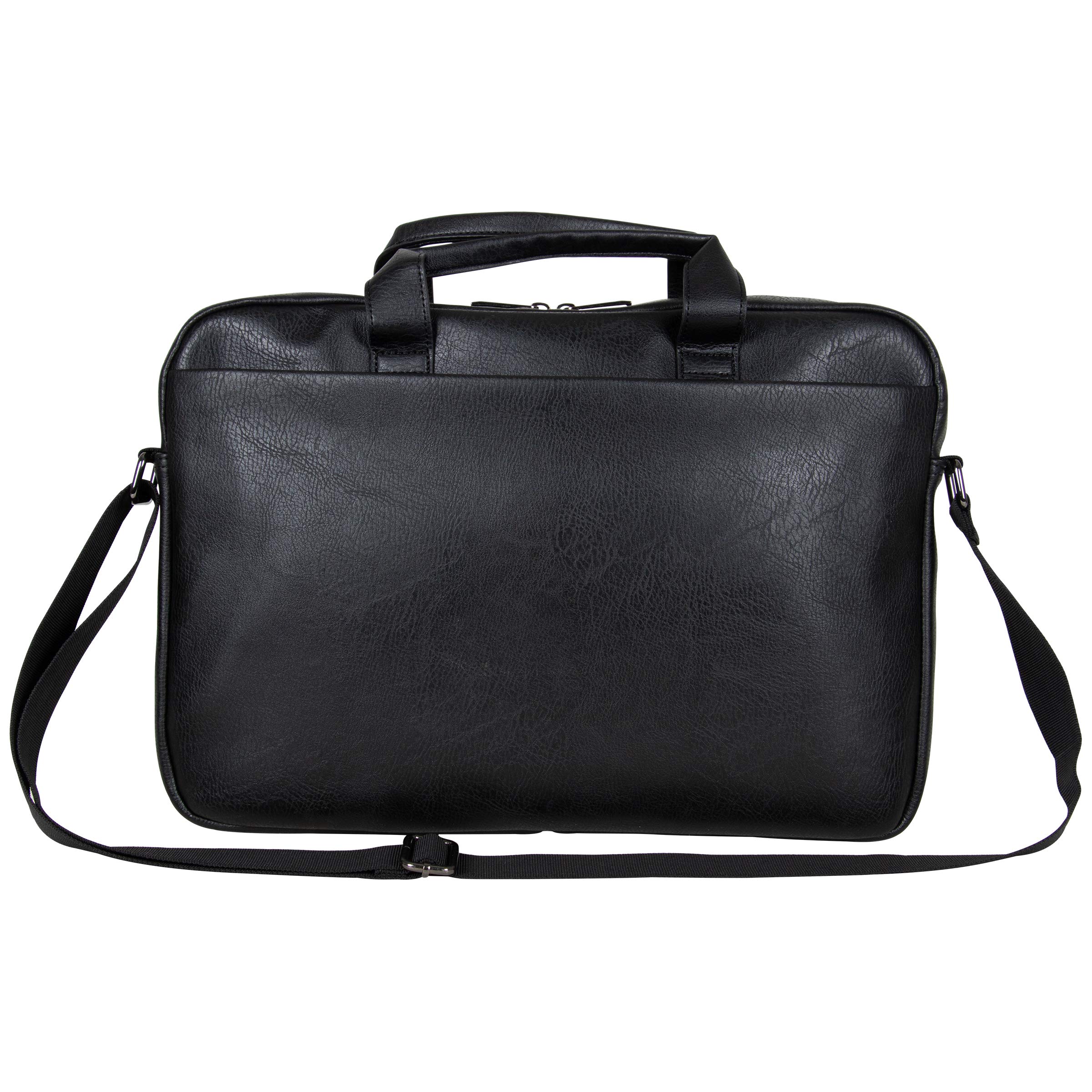 Kenneth Cole REACTION Modern Dilemma Pebbled Faux Leather 15.6" Laptop & Tablet Business Case Bag, Black-Style #2, One Size