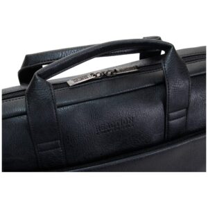 Kenneth Cole REACTION Modern Dilemma Pebbled Faux Leather 15.6" Laptop & Tablet Business Case Bag, Black-Style #2, One Size